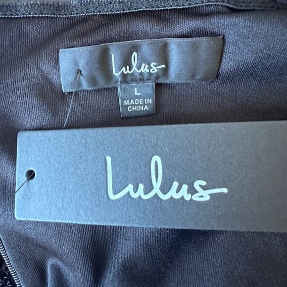 Lulus Strapless Black Sequin Jumpsuit With Ostrich Feather Trim Large NWT - Picture 7 of 12